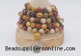 GMN1146 Hand-knotted 8mm, 10mm mookaite 108 beads mala necklaces with charm