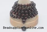 GMN1161 Hand-knotted 8mm, 10mm brecciated jasper 108 beads mala necklaces with charm