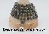 GMN1165 Hand-knotted 8mm, 10mm dragon blood jasper 108 beads mala necklaces with charm