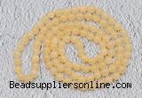 GMN117 Hand-knotted 6mm honey jade 108 beads mala necklaces