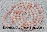 GMN119 Hand-knotted 6mm pink opal 108 beads mala necklaces