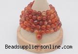 GMN1197 Hand-knotted 8mm, 10mm red banded agate 108 beads mala necklaces with charm