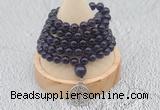 GMN1236 Hand-knotted 8mm, 10mm amethyst 108 beads mala necklaces with charm