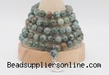 GMN1270 Hand-knotted 8mm, 10mm African turquoise 108 beads mala necklaces with charm