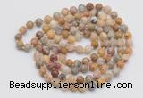 GMN135 Hand-knotted 6mm yellow crazy lace agate 108 beads mala necklaces