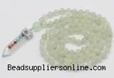 GMN1433 Hand-knotted 8mm, 10mm New jade 108 beads mala necklace with pendant