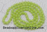 GMN15 Hand-knotted 8mm candy jade 108 beads mala necklaces