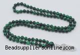 GMN1619 Hand-knotted 6mm green tiger eye 108 beads mala necklace with pendant