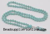 GMN1626 Hand-knotted 6mm amazonite 108 beads mala necklace with pendant