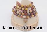 GMN2214 Hand-knotted 8mm, 10mm matte mookaite 108 beads mala necklace with charm