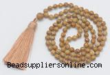 GMN251 Hand-knotted 6mm wooden jasper 108 beads mala necklaces with tassel