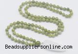 GMN4018 Hand-knotted 8mm, 10mm China jade 108 beads mala necklace with pendant