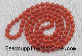 GMN406 Hand-knotted 8mm, 10mm red agate 108 beads mala necklaces