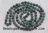 GMN409 Hand-knotted 8mm, 10mm moss agate 108 beads mala necklaces