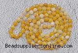 GMN415 Hand-knotted 8mm, 10mm yellow banded agate 108 beads mala necklaces