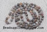 GMN438 Hand-knotted 8mm, 10mm Botswana agate 108 beads mala necklaces