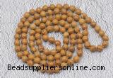 GMN445 Hand-knotted 8mm, 10mm wooden jasper 108 beads mala necklaces