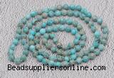 GMN454 Hand-knotted 8mm, 10mm sea sediment jasper 108 beads mala necklaces