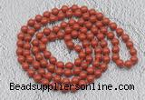 GMN459 Hand-knotted 8mm, 10mm red jasper 108 beads mala necklaces