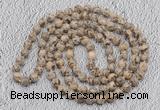 GMN466 Hand-knotted 8mm, 10mm feldspar 108 beads mala necklaces