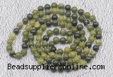 GMN470 Hand-knotted 8mm, 10mm Canadian jade 108 beads mala necklaces