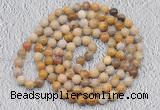 GMN477 Hand-knotted 8mm, 10mm fossil coral 108 beads mala necklaces