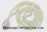 GMN4917 Hand-knotted 8mm, 10mm New jade 108 beads mala necklace with pendant