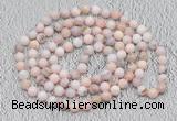 GMN510 Hand-knotted 8mm, 10mm natural pink opal 108 beads mala necklaces