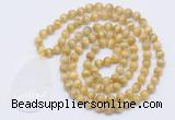 GMN5102 Hand-knotted 8mm, 10mm golden tiger eye 108 beads mala necklace with pendant