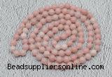 GMN511 Hand-knotted 8mm, 10mm Chinese pink opal 108 beads mala necklaces