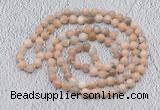 GMN512 Hand-knotted 8mm, 10mm sunstone 108 beads mala necklaces