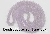 GMN520 Hand-knotted 8mm, 10mm lavender amethyst 108 beads mala necklaces