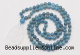 GMN5231 Hand-knotted 8mm, 10mm apatite 108 beads mala necklace with pendant