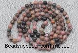 GMN534 Hand-knotted 8mm, 10mm rhodonite 108 beads mala necklaces