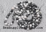 GMN535 Hand-knotted 8mm, 10mm black & white jasper 108 beads mala necklaces