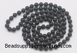 GMN540 Hand-knotted 8mm, 10mm matte black onyx 108 beads mala necklaces