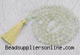 GMN59 Hand-knotted 8mm candy jade 108 beads mala necklace with tassel