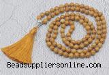 GMN606 Hand-knotted 8mm, 10mm wooden jasper 108 beads mala necklaces with tassel