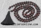 GMN615 Hand-knotted 8mm, 10mm brecciated jasper 108 beads mala necklaces with tassel