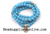 GMN7002 8mm imitation turquoise 108 mala beads wrap bracelet necklaces