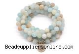 GMN7004 8mm matte amazonite 108 mala beads wrap bracelet necklace