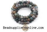 GMN7009 8mm Indian agate 108 mala beads wrap bracelet necklace