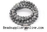 GMN7015 8mm grey picture jasper 108 mala beads wrap bracelet necklace