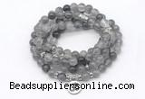 GMN7037 8mm cloudy quartz 108 mala beads wrap bracelet necklace