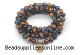 GMN7044 8mm colorful tiger eye 108 mala beads wrap bracelet necklace