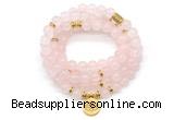 GMN7050 8mm rose quartz 108 mala beads wrap bracelet necklaces