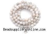 GMN7063 8mm white crazy lace agate 108 mala beads wrap bracelet necklaces