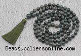 GMN717 Hand-knotted 8mm, 10mm kambaba jasper 108 beads mala necklaces with tassel