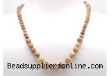 GMN7303 picture jasper graduated beaded necklace & bracelet set