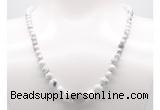 GMN7311 white howlite graduated beaded necklace & bracelet set